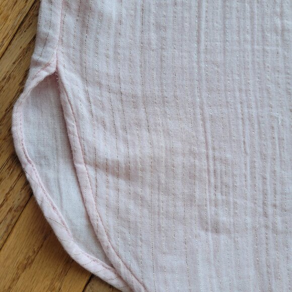 Gap Crinkle Gauze Metallic Stripe Dolman Shirt M Pastel Pink - Picture 7 of 12